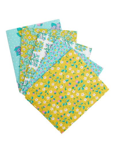 John Lewis Liberty Fabrics Gifts From the Garden Lasenby Cotton Fat Quarter Quilting Fabric Green Pack of 5- Buy online at McGrocer
