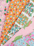 Liberty Fabrics cotton fat quarter quilt fabric peach pack 5 (British brand)