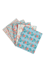 John Lewis Liberty Fabrics Palace Gardens Lasenby Cotton Fat Quarter Quilting Fabric Pack of 5 Blue Pink- Buy online at McGrocer