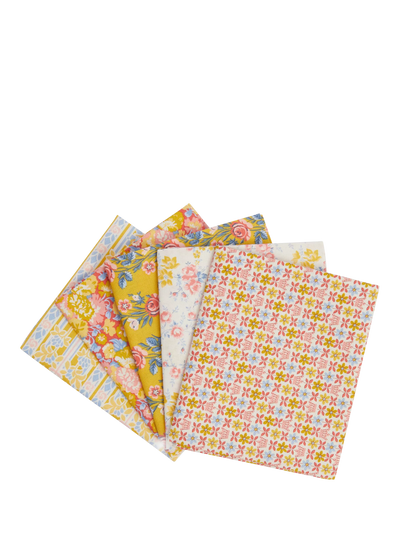 John Lewis Liberty Fabrics Palace Gardens Lasenby Cotton Fat Quarter Quilting Fabric Yellow Pack of 5- Buy online at McGrocer
