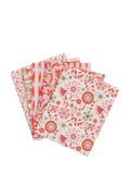 Liberty Fabrics Summer Fair quilting fabric pack of 5 red green (British brand)