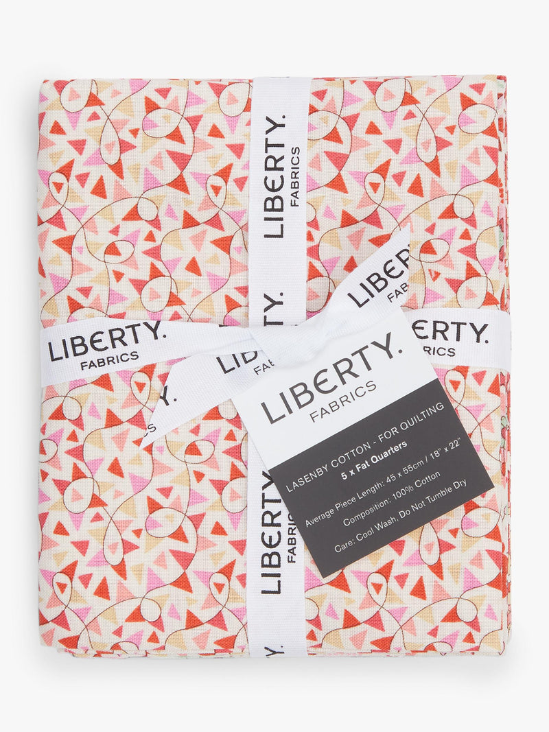 Liberty Fabrics Summer Fair quilting fabric pack of 5 red green (British brand)