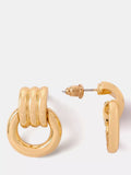 Mint Velvet link hoop earrings gold tone 2cm, imported from the UK