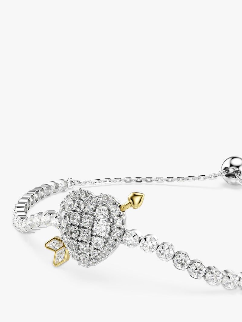 Swarovski white crystal heart and arrow bracelet - British product