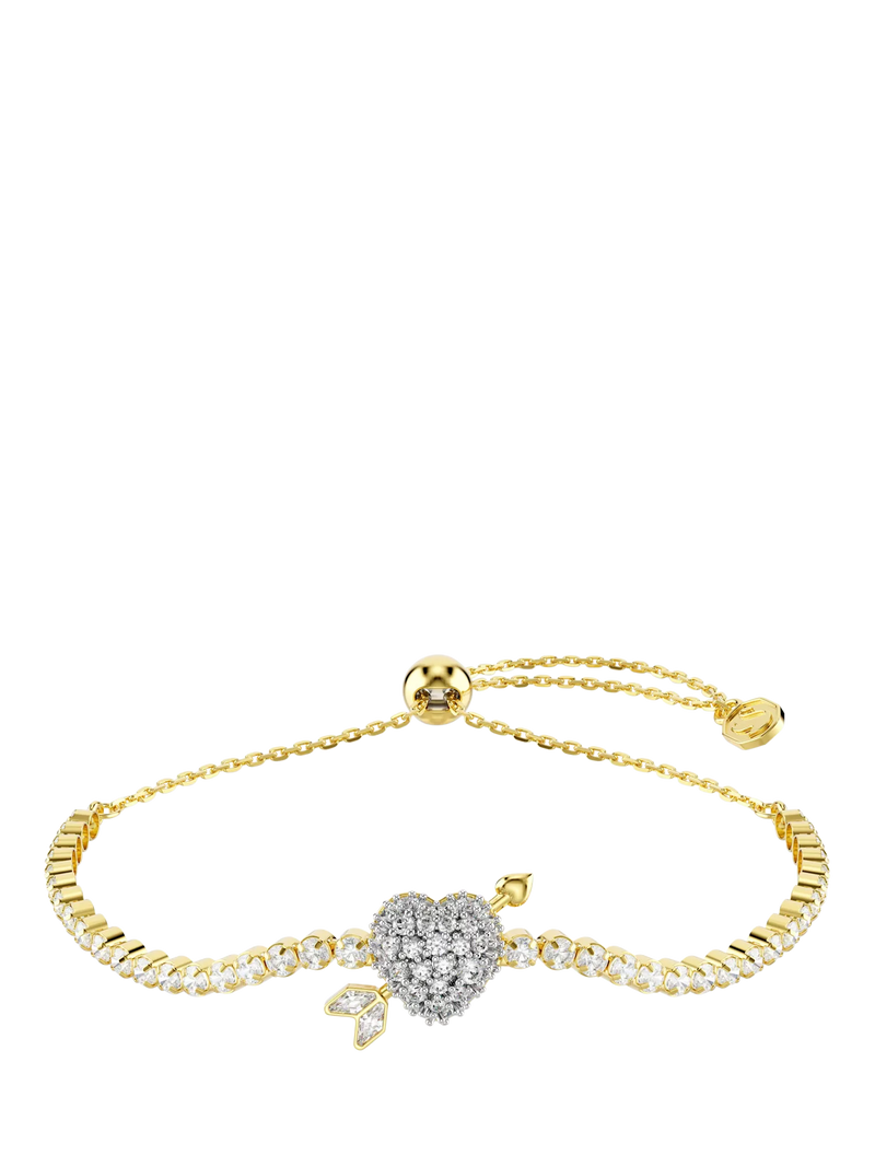 Swarovski gold crystal heart arrow bracelet 24cm, imported from the UK