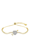 Swarovski gold crystal heart arrow bracelet 24cm, imported from the UK