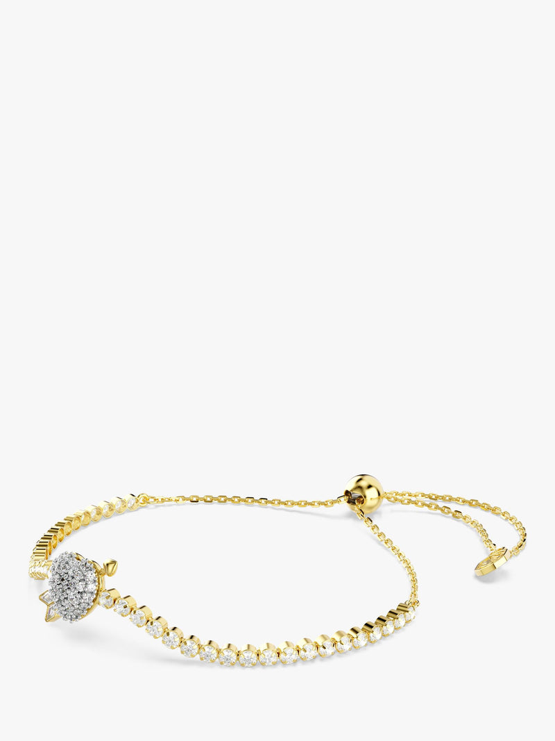 Swarovski gold crystal heart arrow bracelet 24cm, imported from the UK