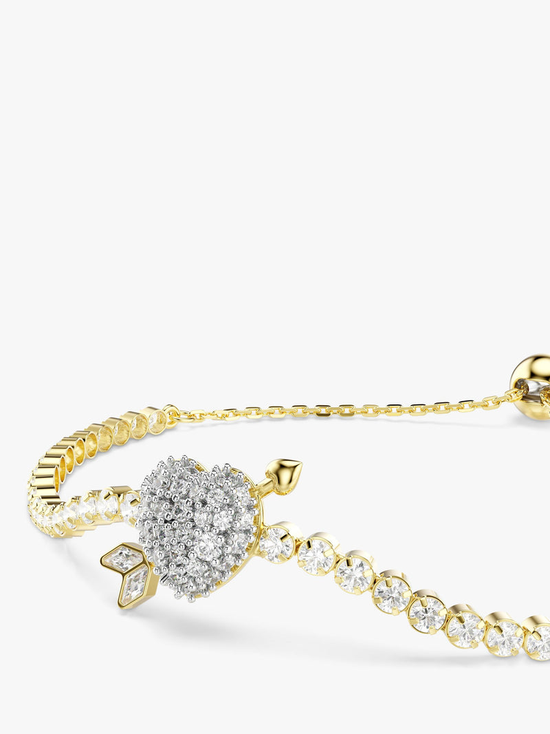 Swarovski gold crystal heart arrow bracelet 24cm, imported from the UK