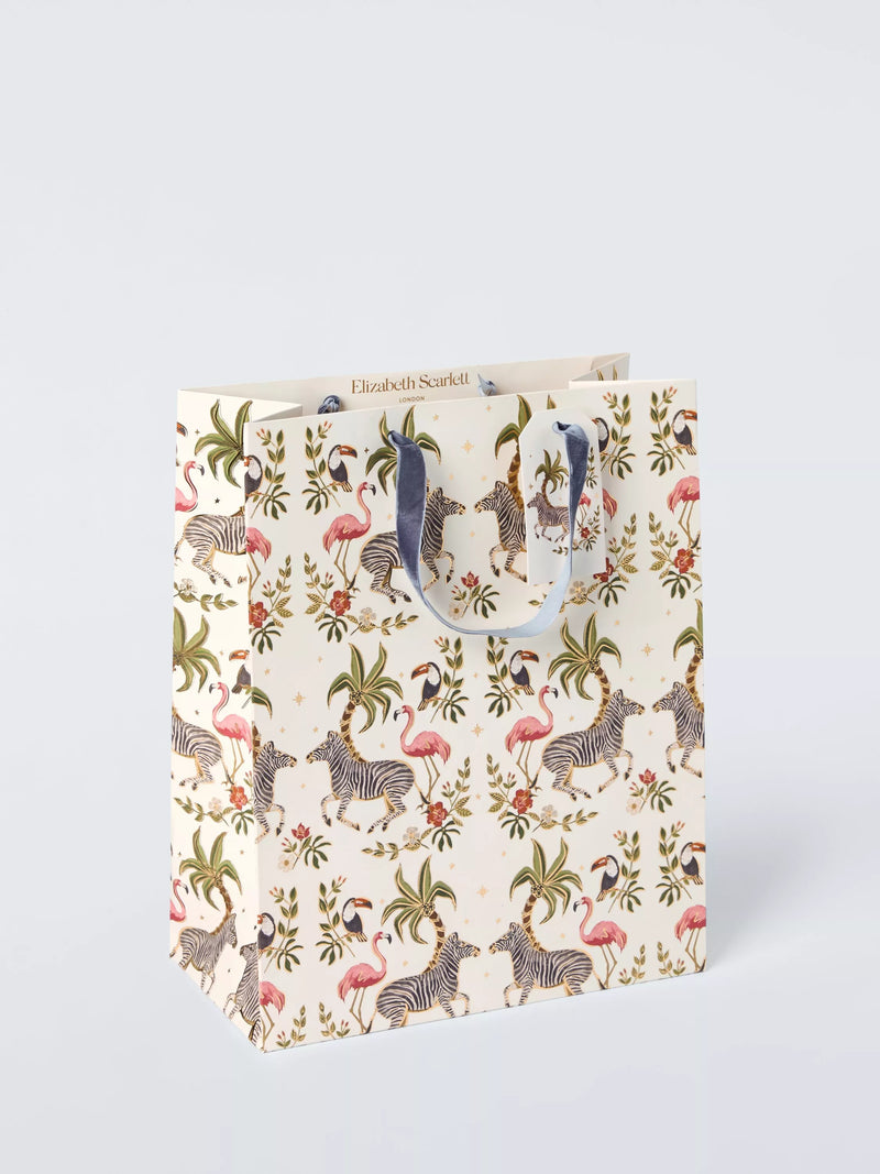 Elizabeth Scarlett jungle zebra medium gift bag (British brand)