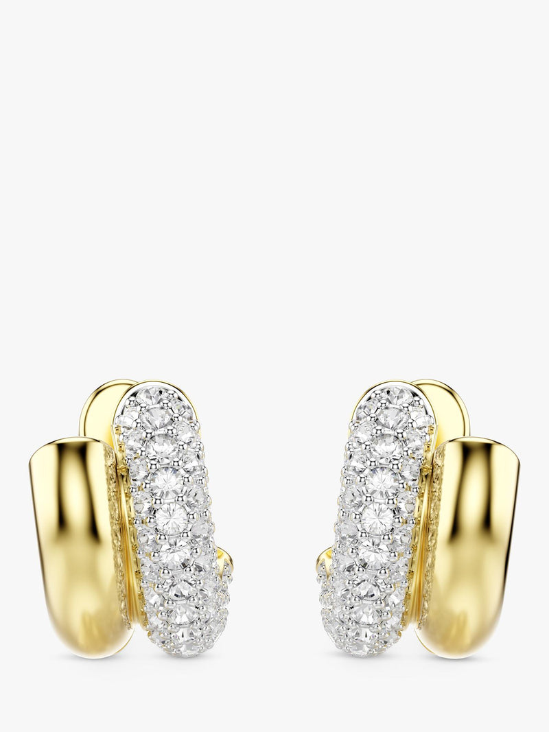 Swarovski gold crystal hoop earrings (British brand)