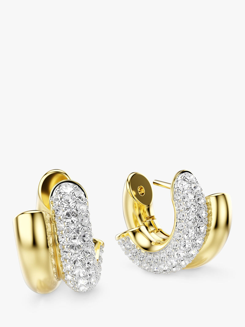 Swarovski gold crystal hoop earrings (British brand)