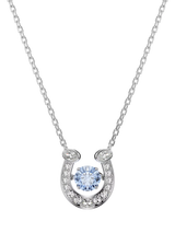John Lewis Swarovski Symbolica Horseshoe Pendant Necklace Blue 42-49cm- Buy online at McGrocer