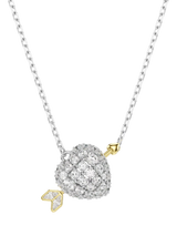 John Lewis Swarovski Idyllia Crystal Heart with Arrow Pendant Necklace, White, 450mm- Buy online at McGrocer