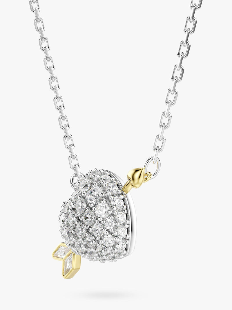 Swarovski crystal heart and arrow pendant necklace, imported from the UK