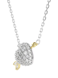 Swarovski crystal heart and arrow pendant necklace, imported from the UK