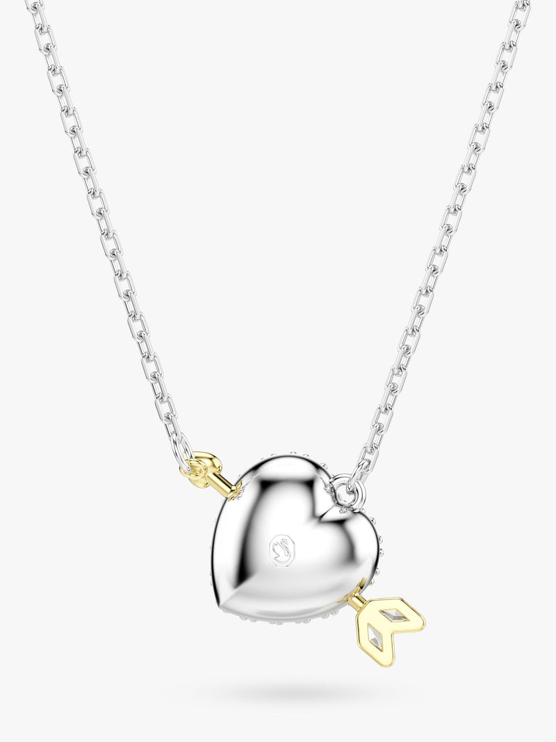 Swarovski crystal heart and arrow pendant necklace, imported from the UK