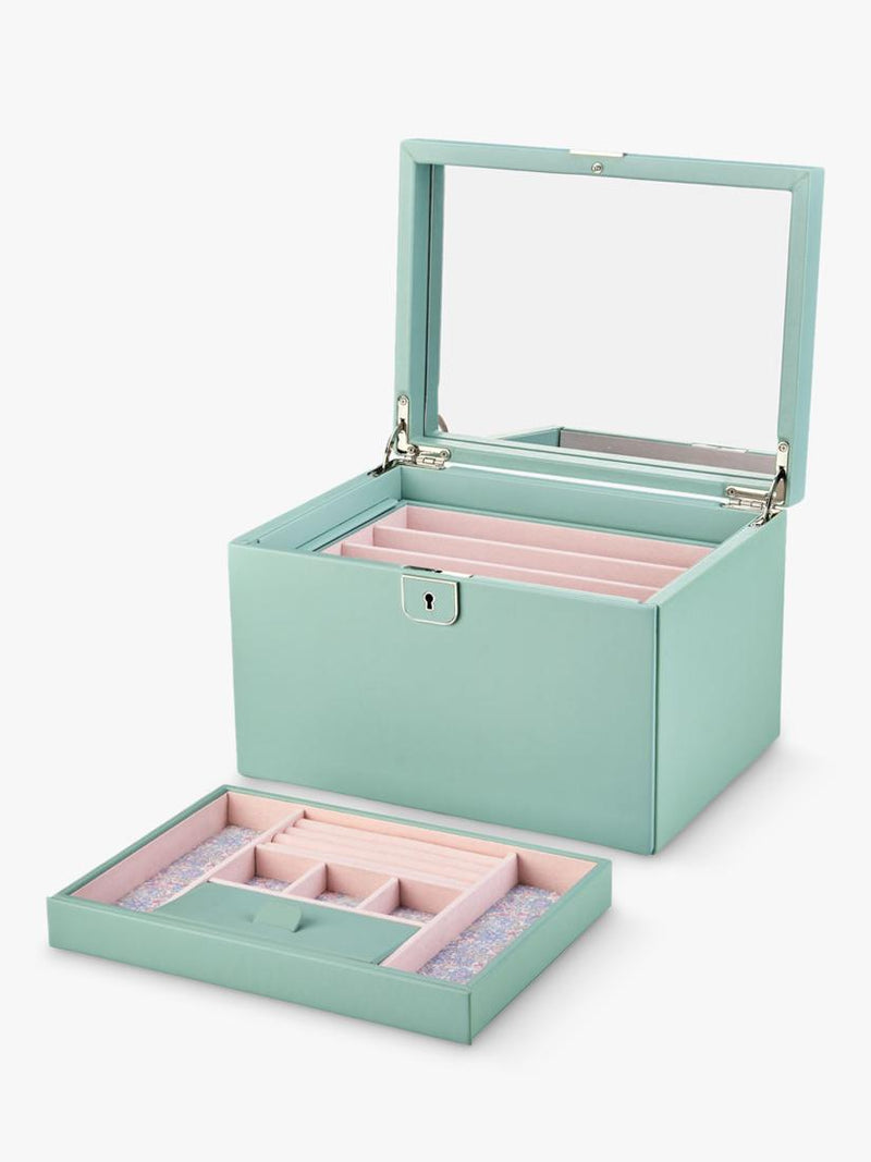WOLF large jewellery box in sage with Liberty Julia print - British product