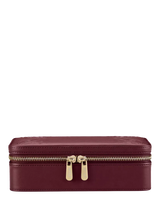 John Lewis WOLF x Liberty Medium Jewellery Zip Case, Burgundy- Buy online at McGrocer