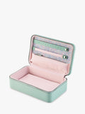 WOLF x Liberty Julia medium jewellery zip case in sage (British brand)