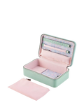WOLF x Liberty Julia medium jewellery zip case in sage (British brand)