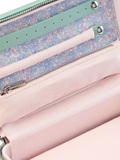 WOLF x Liberty Julia medium jewellery zip case in sage (British brand)