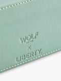 WOLF x Liberty Julia medium jewellery zip case in sage (British brand)