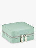 WOLF Julia Small jewellery zip case in sage, imported from the UK