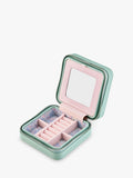 WOLF Julia Small jewellery zip case in sage, imported from the UK