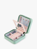 WOLF Julia Small jewellery zip case in sage, imported from the UK