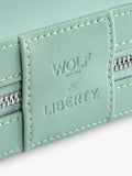 WOLF Julia Small jewellery zip case in sage, imported from the UK