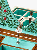WOLF musical jewellery box walnut wood veneer ballerina (British brand)