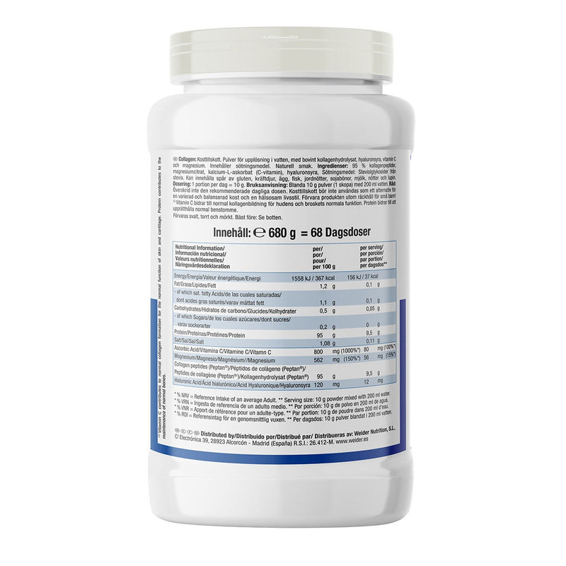 Weider collagen peptides powder non-flavoured 680g (British brand)