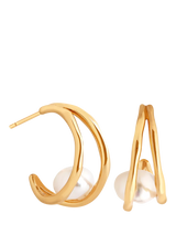 John Lewis Astrid & Miyu Molten Illusion Pearl Hoop Earrings, Gold/White- Buy online at McGrocer