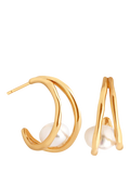 Astrid & Miyu gold pearl hoop earrings - British product