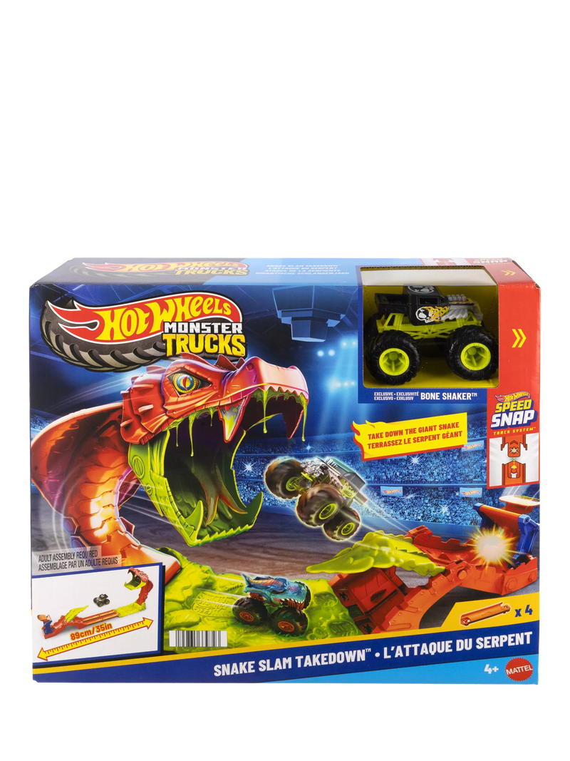 Hot Wheels Monster Trucks Snake Slam Takedown playset, imported from the UK