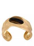 Reiss gold tone cuff bracelet with tiger's eye stone (British brand)