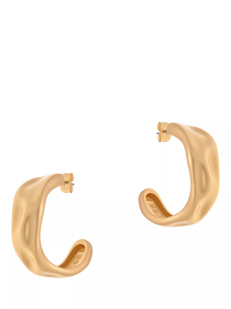 Reiss gold tone hammered hoop earrings (British brand)