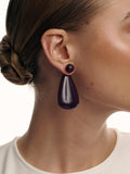 Reiss Perla drop earrings in burgundy and gold tone - British product