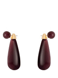 Reiss Perla drop earrings in burgundy and gold tone - British product