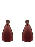 Reiss Perla drop earrings in burgundy and gold tone - British product