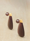 Reiss Perla drop earrings in burgundy and gold tone - British product