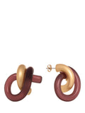 Reiss Pixie knot earrings burgundy gold resin, British brand