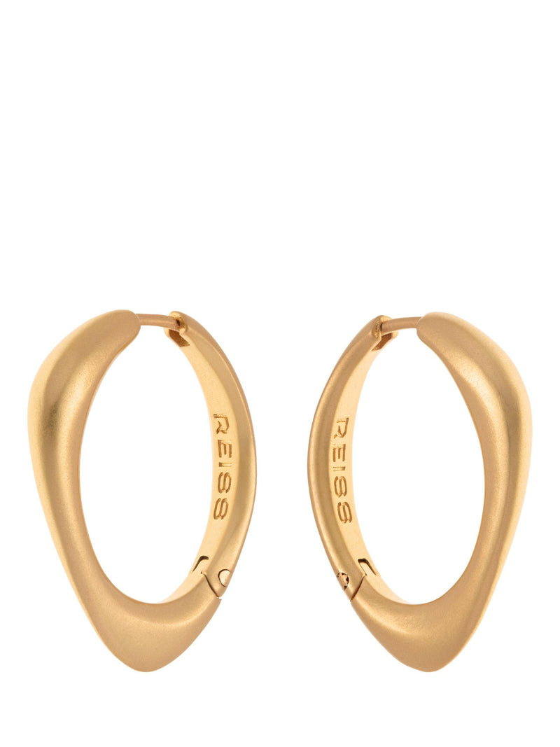 Reiss Sofia Smooth Curve hoop earrings in gold tone, British brand