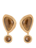 Reiss Tori tumbled stone drop earrings gold, UK version