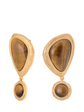 Reiss Tori tumbled stone drop earrings gold, UK version