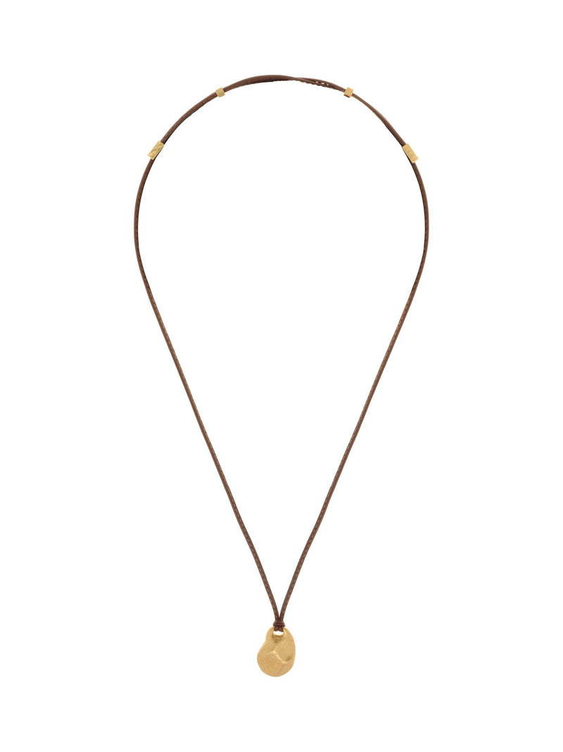 Reiss Opal small organic pendant necklace on leather cord, UK version