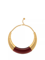 John Lewis Reiss Paige Polished Resin Choker Necklace, Burgundy/Gold- Buy online at McGrocer
