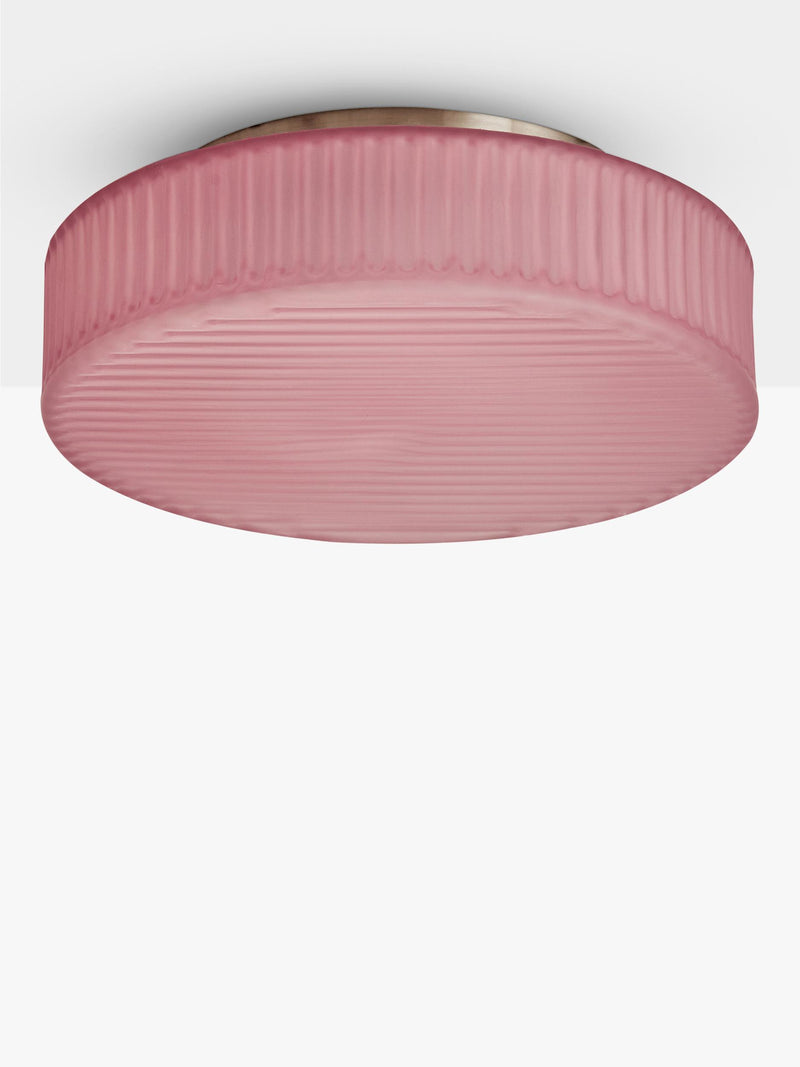 MADE Alma flush ceiling light in pink 53cm, imported from the UK