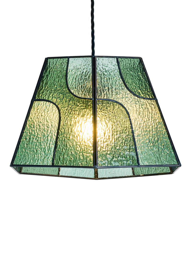 MADE ceiling light green glass shade - British product