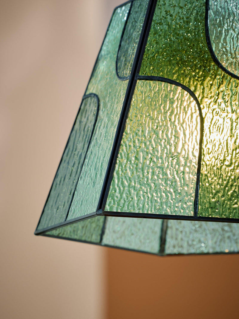 MADE ceiling light green glass shade - British product
